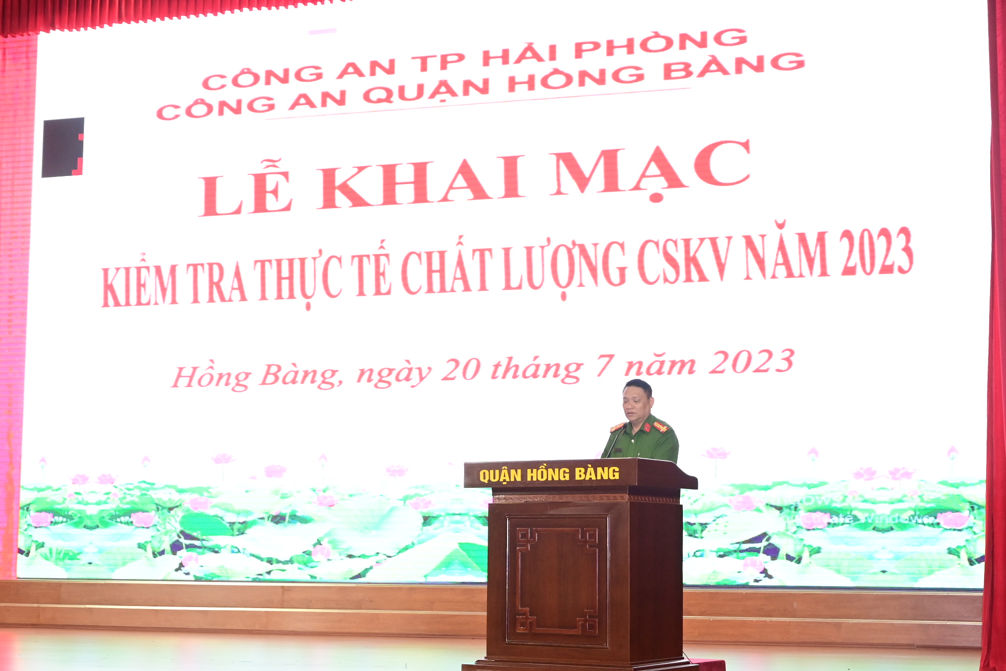 Công an quận Hồng Bàng: Khai mạc kiểm tra thực tế chất lượng CSKV năm 2023